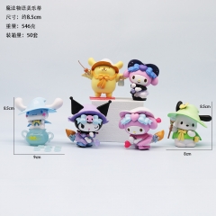 6PCS/SET 8.5cm Sanrio Kuromi My Melody Cartoon Anime PVC Figure