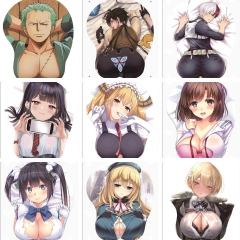 18 Styles One Piece Beautiful Lady Cartoon 3D Breast Sexy Anime Mouse Pad Silicone Wrist