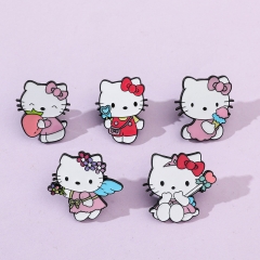 5 Styles Sanrio Hello Kitty Cartoon Anime Alloy Pin Brooch