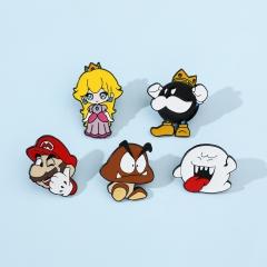 5 Styles Super Mario Bro Cartoon Anime Alloy Pin Brooch