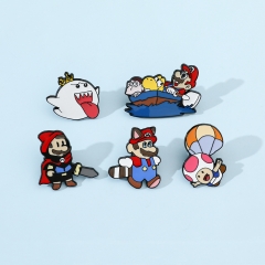 5 Styles Super Mario Bro Cartoon Anime Alloy Pin Brooch