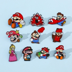 10 Styles Super Mario Bro Cartoon Anime Alloy Pin Brooch