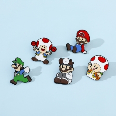 5 Styles Super Mario Bro Cartoon Anime Alloy Pin Brooch