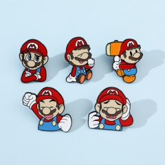 5 Styles Super Mario Bro Cartoon Anime Alloy Pin Brooch