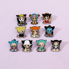 10 Styles One Piece Cartoon Anime Alloy Pin Brooch