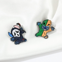 2 Styles Lilo & Stitch Cartoon Anime Alloy Pin Brooch