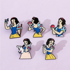 5 Styles Snow White Cartoon Anime Alloy Pin Brooch