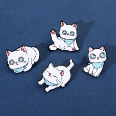 4 Styles Cute Cat Cartoon Anime Alloy Pin Brooch