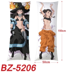 50x150CM (Two Side) 2 Styles Fire Force Sexy Girl Pattern Cartoon Character Bolster Body Anime Pillow