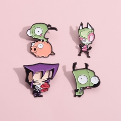 4 Styles Cute Cartoon Pin Anime Alloy Brooch