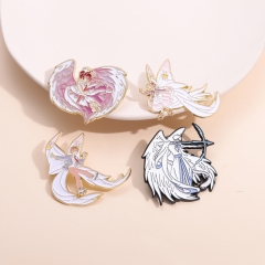 4 Styles Magic Girl Cartoon Pin Anime Alloy Brooch