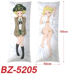 50x150CM (Two Side) Girls and Panzer Sexy Girl Pattern Cartoon Character Bolster Body Anime Pillow