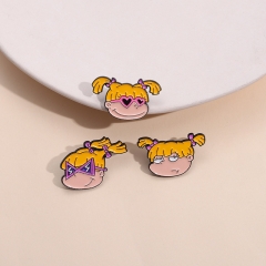 3 Styles Cute Girl Cartoon Pin Anime Alloy Brooch