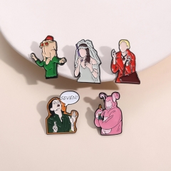 5 Styles Cute Cartoon Pin Anime Alloy Brooch