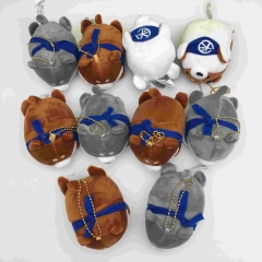 10PCS/SET 10CM Shiba Inu Cartoon Anime Plush Toy Keychain