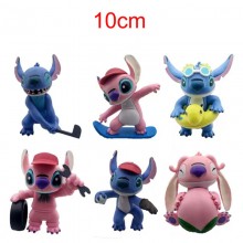 6PCS/SET 10CM Lilo & Stitch Anime PVC Figure