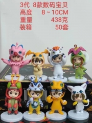 8PCS/SET 8-10cm Digital Monster Cartoon Anime PVC Figure