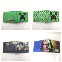 4 Styles Minecraft The Joker Short Folding Purse PU Anime Wallet