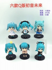 6PCS/SET 10CM Hatsune Miku Anime PVC Figure