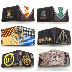 6 Styles DHarry Potter Short Folding Purse PU Anime Wallet