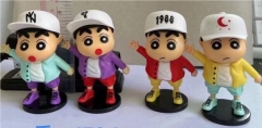 4PCS/SET 7CM Crayon Shin-chan Cartoon Anime PVC Figure