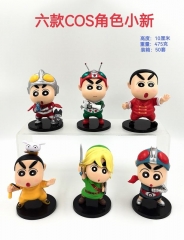 6PCS/SET 10CM Crayon Shin-chan Cartoon Anime PVC Figure