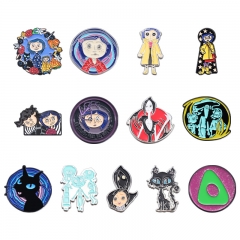 13 Styles Coraline & the Secret Door Cartoon Pin Anime Alloy Brooch