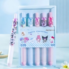 5PCS/SET Sanrio Cartoon Dessert Party Press Quick-dry  Neutral Anime Gel Pens Stationery