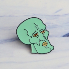 Squidward Tentacles Cartoon Pin Anime Alloy Brooch