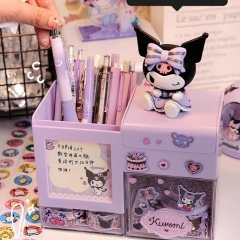 3 Styles Sanrio Kuromi My Melody Anime Storage Box Pen+Sticker+Notepad Stationery Set