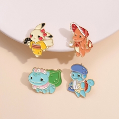 4 Styles Pokemon Cartoon Pin Anime Alloy Brooch