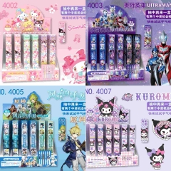 69 Styles 22PCS/SET Sanrio Ultraman Genshin Impact Blue Lock Honkai: Star Rail Cartoon Surprise Blind Box Anime Pen Stationery