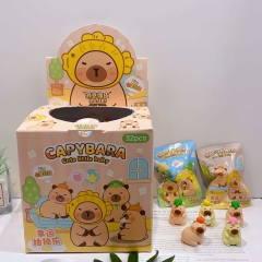 2 Styles 32PCS/SET Capybara Castor Cartoon Surprise Blind Box Anime Eraser Stationery