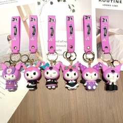 6 Styles Sanrio Kuromi Cartoon Anime Figure Keychain