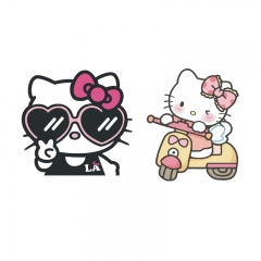 2 Styles Hello Kitty Decorative Waterproof PVC Anime Car Sticker