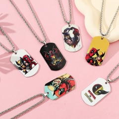 7 Styles Superhero Deadpool Cartoon Anime Stainless Steel Necklace