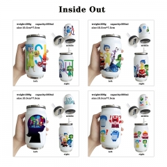 5 Styles Inside Out Cartoon Stainless Steel Pattern Anime Vacuum Cup