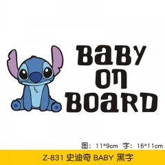 2 Styles Lilo & Stitch Decorative Waterproof PVC Anime Car Sticker