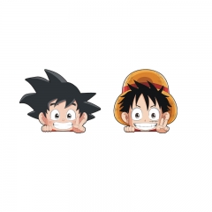 2 Styles One Piece Dragon Ball Z Decorative Waterproof PVC Anime Car Sticker