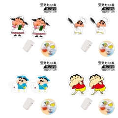 4 Styles Crayon Shin-chan Cartoon Anime Acrylic PP Clip