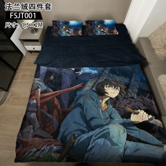 1.5*2M Solo Leveling Cartoon Anime Bed Sheet+Quilt Cover+Pillow Covers(4PCS/SET)