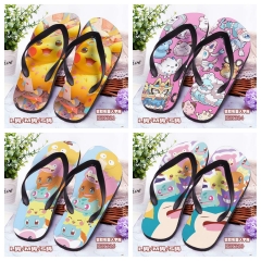 4 Styles Pokemon Cartoon Soft Rubber Slippers Anime Flip-flops