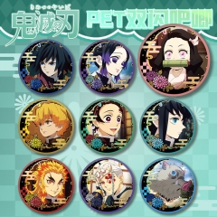 10 Styles 75mm Demon Slayer: Kimetsu no Yaiba Cartoon Anime Tinplate Pin Brooch