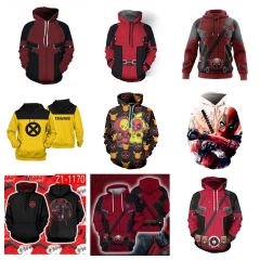 19 Styles Deadpool Cosplay Digital Printing Anime Child Hoodies