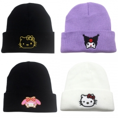 13 Styles Sanrio Kuromi Cinnamoroll Cartoon Pattern Cap Anime Knitted Hat