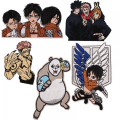 4 Styles Attack on Titan/Shingeki No Kyojin Jujutsu Kaisen Cartoon Anime Cloth Patch