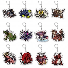 12 Styles Monster Hunter Cartoon Acrylic Anime Keychain