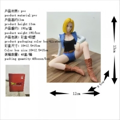 13cm Dragon Ball Z Android 18 Sitting Cartoon PVC Anime Figure Toy