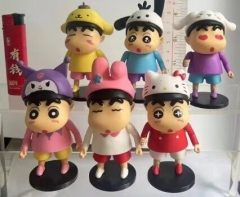 6PCS/SET 9-10cm Crayon Shin-chan Cartoon Anime PVC Figure