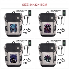 9 Styles Solo Leveling Cartoon Pattern Anime Backpack Bag With USB Charging Cable